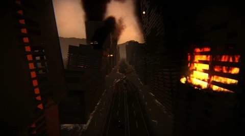 Destroyed city Stock Footage 25192234