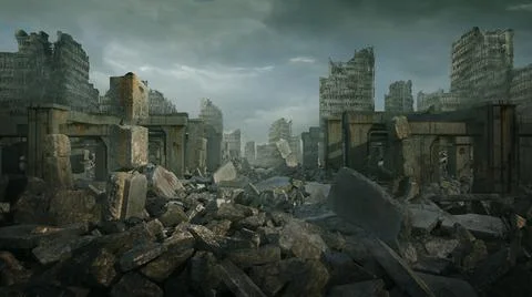 Destroyed City Illustration