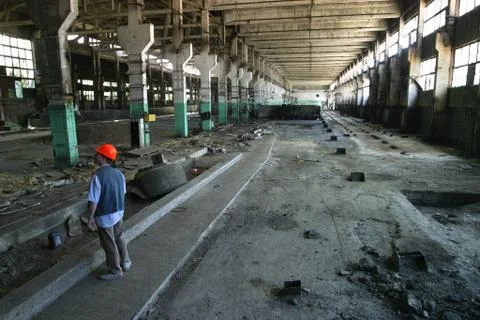 The destroyed factory Stock Photos