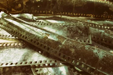 Destroyed films. Stock Photos