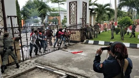 Destroyed the gate Stock Photos