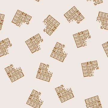 Destroyed home glyph seamless pattern Stock Illustration