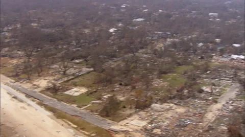 Destroyed Homes Hurricane Katrina Stock Footage 37282192