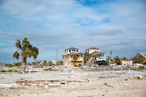 Destroyed Homes In Mexico Beach Florida After Hurricane Michael Stock Photos