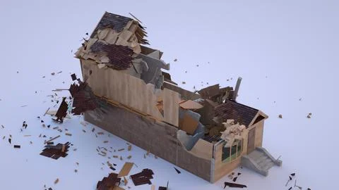 Destroyed House 3D Model