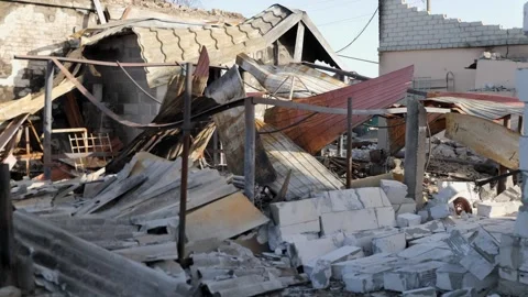 Destroyed house after bomb attacks in Ukraine. Ukraine war. Velyka Dymerka, Kyiv Видео 246865594