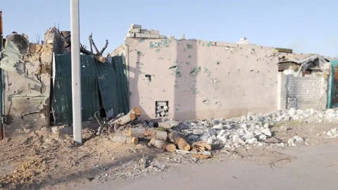 Destroyed house after bomb attacks in Ukraine. Ukraine war. Velyka Dymerka, Kyiv Stock Footage 246865647
