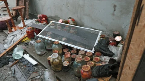Destroyed house due to a Russian shell 動画素材 200913707