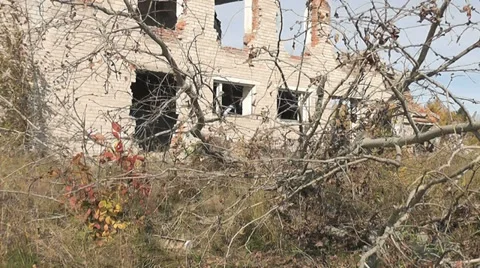 Destroyed house Stock Footage 30477623