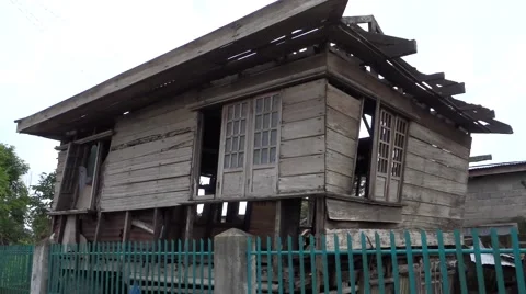Destroyed house Stock Footage 44348646