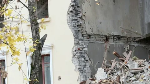 Destroyed house Stock Footage 163040441