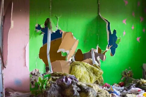 Destroyed house Stock Photos