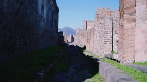 Destroyed houses on the background of mountains Stock Footage 276497640