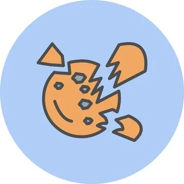 Destroyed Line Filled Circle Icon Illustrazione stock