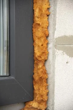 Destroyed mounting foam Stock Photos