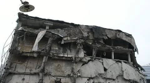 Destroyed old building Stock Footage 22007571