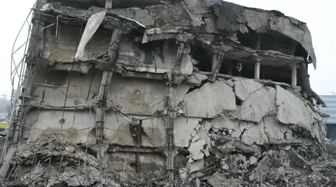 Destroyed old building Stock Footage 22007618