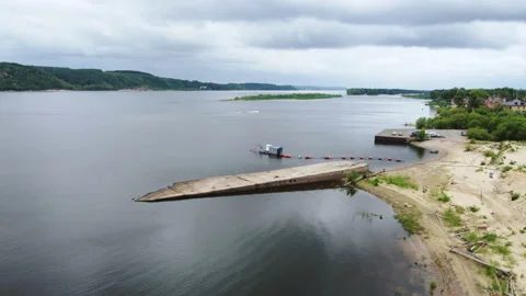 The destroyed pier Video stock 159883305