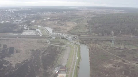 Destroyed railway bridge. Undermined bridge by miners. War. Stock Footage 178117673