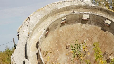 Destroyed round construction Stock Footage 71824605