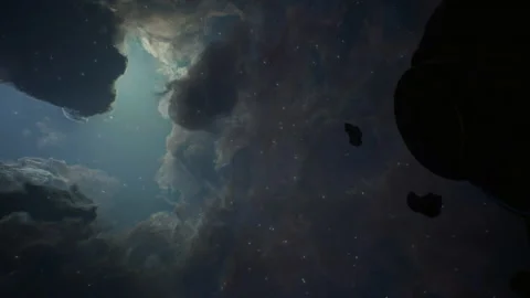 Destroyed satellite in space 03 Stock Footage 158239188