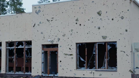 Destroyed shop due to a Russian shell Stock Footage 200921912