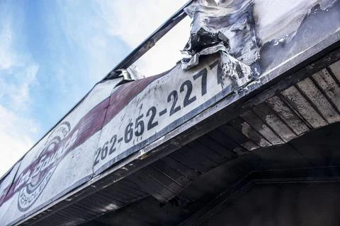 Destroyed sign Stock Photos
