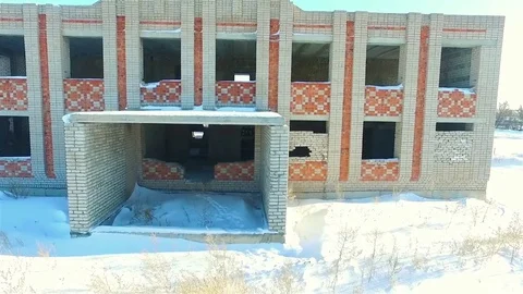 The destroyed thrown building Stock Footage 72091711