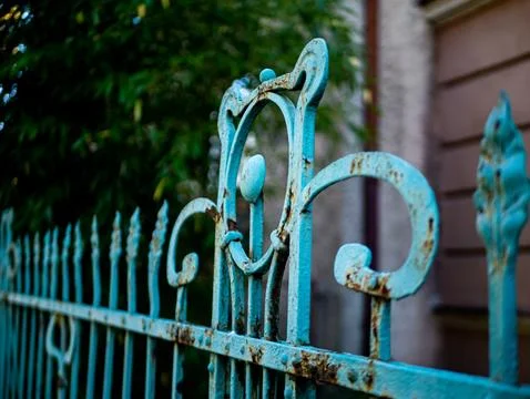 Destroyed by time antique gate close up of metal pattern Фото
