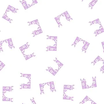 Destroyed wall of castle glyph vector seamless pattern Stock Illustration