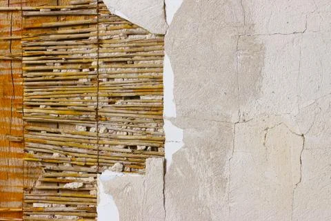 Destroyed wall decoration Stock Photos