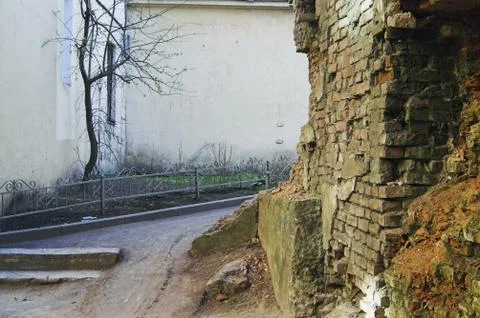 Destroyed wall Stock Photos