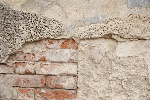 Destroyed wall. Stock Photos