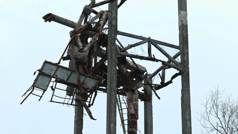 Destroyed water tower by Russian troops Vidéo 200920229