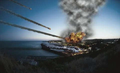 Destroying the city Stock Illustration