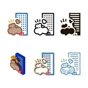 Destroying house icon multipack vector outline Stockillustratie