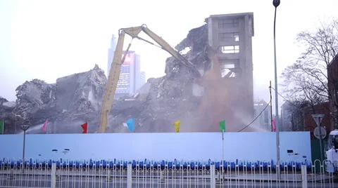 Destroying old buildings Stock Footage 4083069