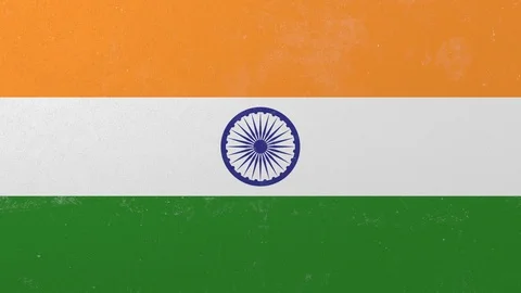 Destroying wall with painted flag of India. Indian crisis conceptual 3D Stock Footage 105421049