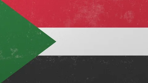 Destroying wall with painted flag of Sudan. Sudanese crisis conceptual 3D Stock Footage 105487730