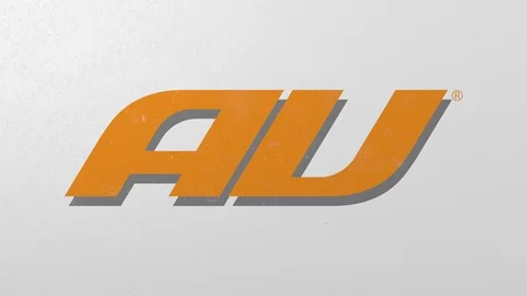 Destroying wall with painted logo of au. Crisis conceptual 3D animation Stock Footage 105633558