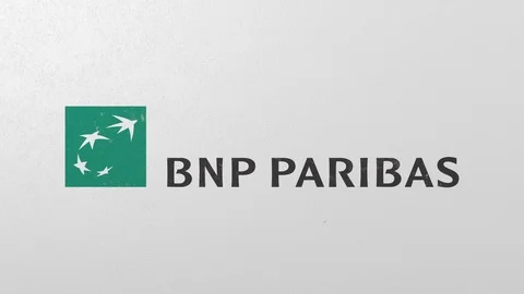 Destroying wall with painted logo of BNP Paribas. Crisis conceptual 3D animation Stock Footage 105631016