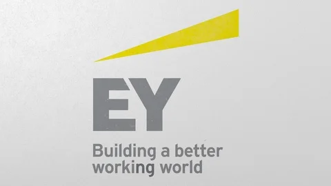 Destroying wall with painted logo of EY. Crisis conceptual 3D animation Stock Footage 105625197