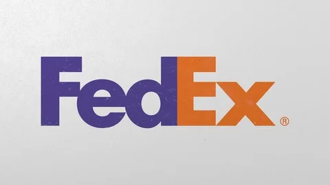 Destroying wall with painted logo of FedEx. Crisis conceptual 3D animation Stock Footage 105624861