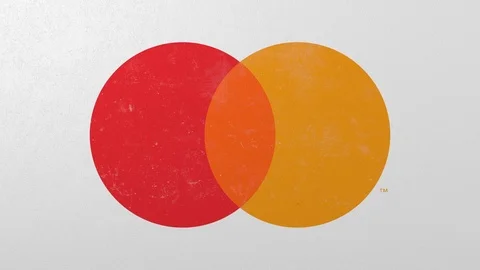 Destroying wall with painted logo of Mastercard. Crisis related editorial 3D Stock Footage 111900057