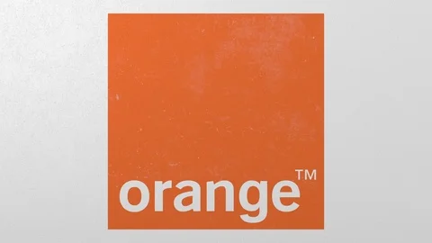 Destroying wall with painted logo of Orange. Crisis conceptual editorial 3D Stock Footage 105700417
