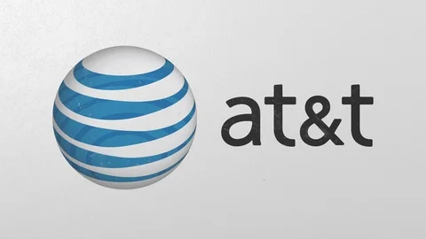 Destroying wall with painted logo of AT&amp;T. Crisis conceptual 3D animation Stock Footage 105633910