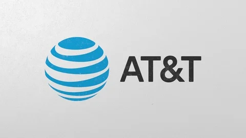 Destroying wall with painted logo of AT&amp;T. Crisis related editorial 3D animation Stock Footage 111902367