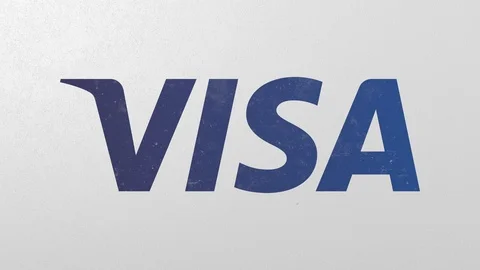 Destroying wall with painted logo of Visa. Crisis conceptual editorial 3D Stock Footage 105759643