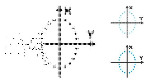Destructed Dot Halftone Dotted Ellipse Plot Icon Ilustración de archivo