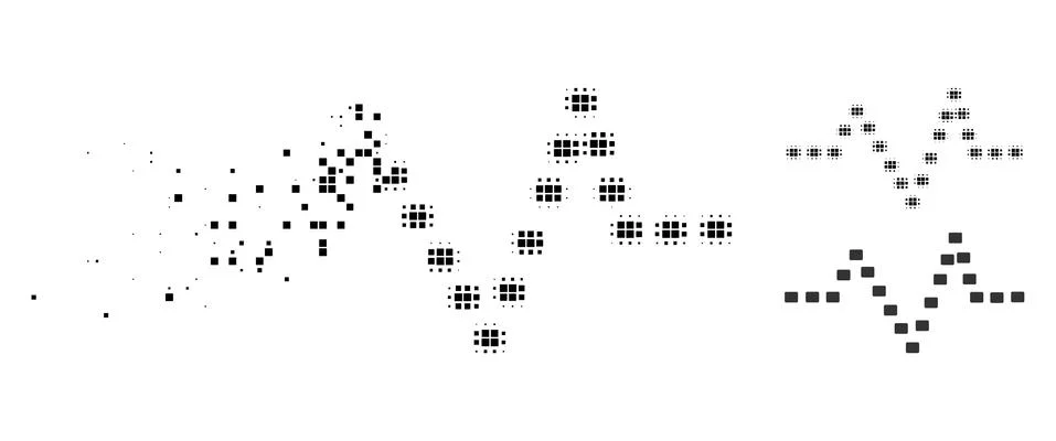 Destructed Dot Halftone Dotted Pulse Icon イラスト素材